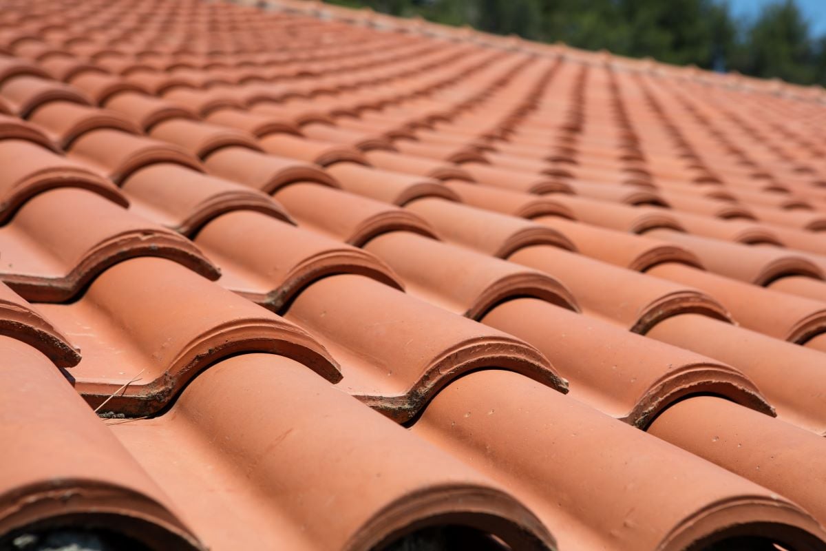 Close-up of quality roofing tiles and materials