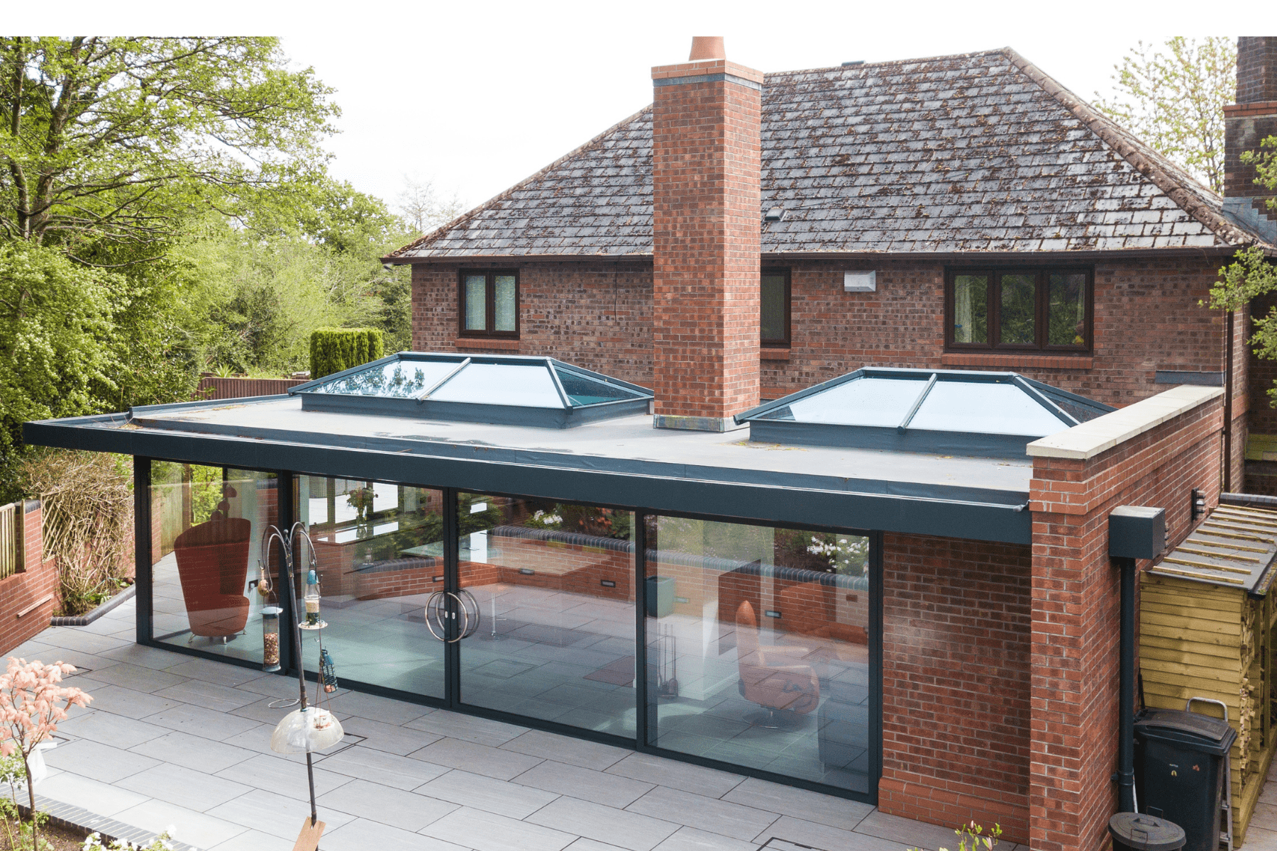 Modern flat roof extension on a UK home